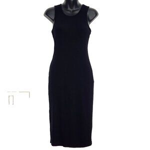 Marine Layer Lexi Daytime Ribbed Knit‎ Tank Dress S Black Midi Lined Stretch